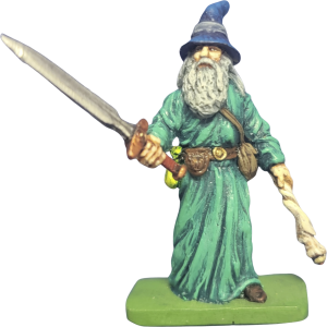 Wizard with sword and staff