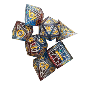 Blue Web Resin Dice (7) (BN-Rblueweb)