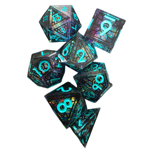 Green Web Resin Dice (7) (BN-Rgreenweb)