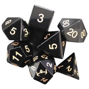 Obsidian Gemstone Dice set (7) (EC20JMS-G007)