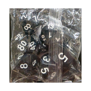 Black Marble Pattern Acrylic Dice (7) (JMS-A004Black)
