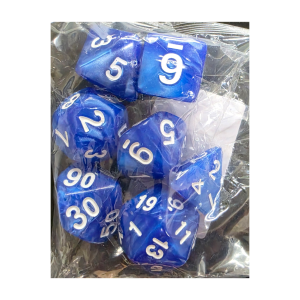 Blue Marble Pattern Acrylic Dice (7) (JMS-A004Blue)