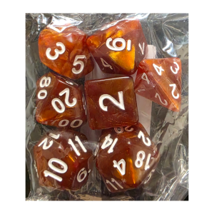 Dark brown Marble Pattern Acrylic Dice (7) (JMS-A004Dark brown)