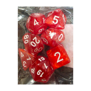 Red Marble Pattern Acrylic Dice (7) (JMS-A004Red)