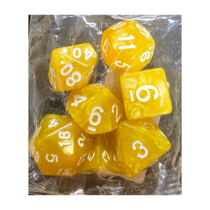 Yellow Marble Pattern Acrylic Dice (7) (JMS-A004Yellow)