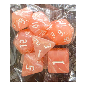 Beige Pearl Pattern Acrylic Dice (7) (JMS-A005Beige)