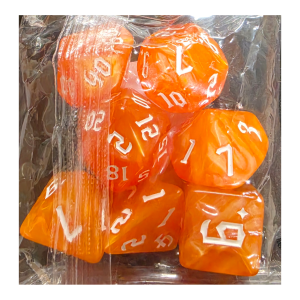 Orange Pearl Pattern Acrylic Dice (7) (JMS-A005orange)