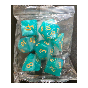 Turquois Pearl Pattern Acrylic Dice (7) (JMS-A005Turquois)