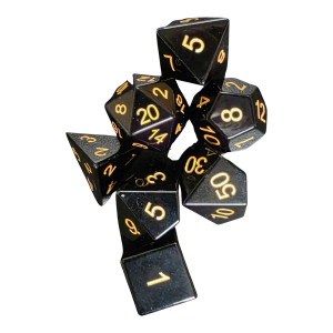 Obsidian Gemstone Dice set (7) (JMS-G007)
