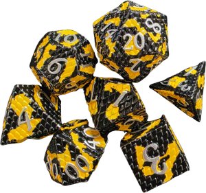LM-M028 Metal Dice Dragon Scale Black-Yellow