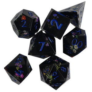 Dice Core Black Applique Resin Dice (7) Sharp Edge (LM-R012 Black Applique)