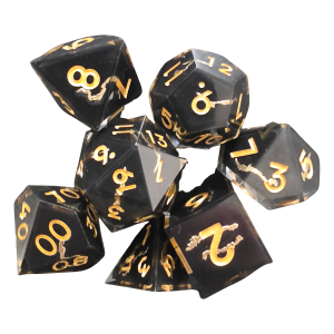 Dice Core Gold Flash Resin Dice (7) Sharp Edge (LM-R012 Gold Flash)