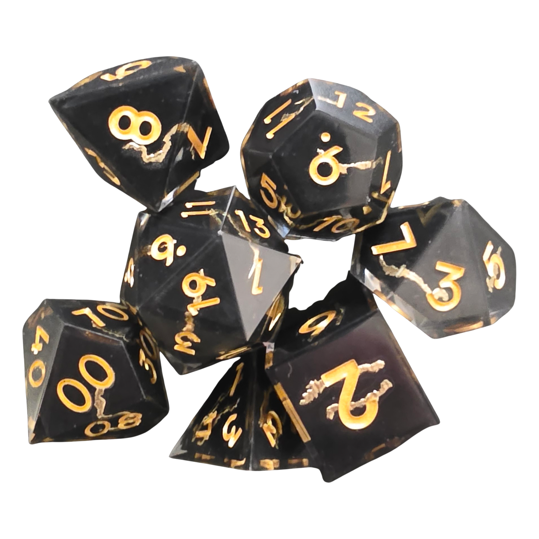 Dice Core Gold Flash Resin Dice (7) Sharp Edge (LM-R012 Gold Flash)