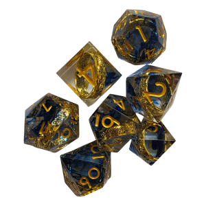 Blue Lord of the Ring Resin Dice (7) Sharp Edge (LM-R035Blue)