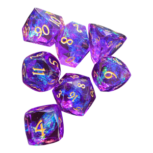 Clear Sparkle Facet (7) Dice (LM-R097 Purple)