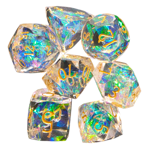 Clear Sparkle Facet (7) Dice (LM-R097 Clear)
