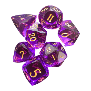A2 Purple Resin Dice (7) (LM-R097-A2 Purple) Facet Cut