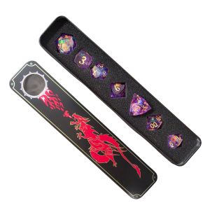 Resin Dice: Purple w/Candy Wrapper & storage tin (RS-011TIN)