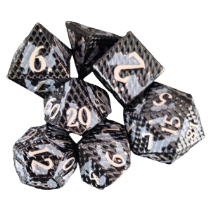 Dragon Scale METAL DICE Black-Grey