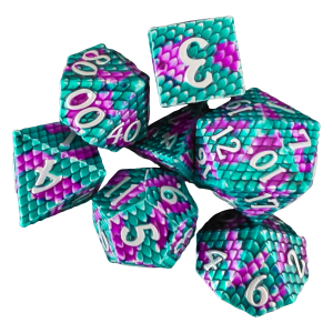Dragon Scale METAL DICE Green-Purple