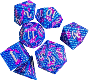 Dragon Scale METAL DICE Blue-Purple