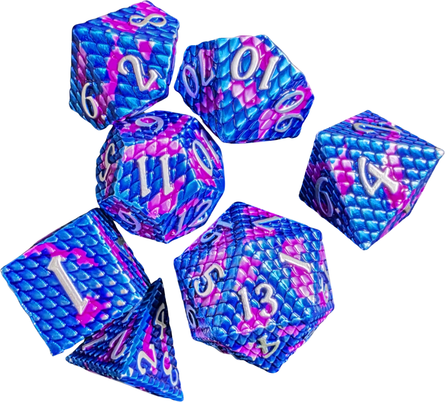 Dragon Scale METAL DICE Blue-Purple